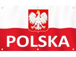 Baner z opaskami flaga polski godło orzeł 125x77cm