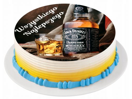 Bardzo gruby opłatek na tort whisky jack duży 20cm