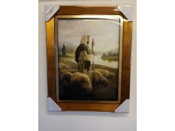 Obraz jezus pasterz 50x40 płótno grawer gratis