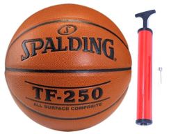Spalding tf250 7 piłka do koszykówki skóra +pompka