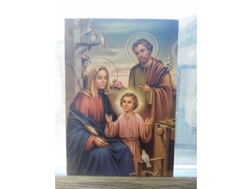 Obraz święta rodzina z modlitwą na odwrocie