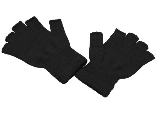 Rękawiczki bez palców grube czarne męskie bhp