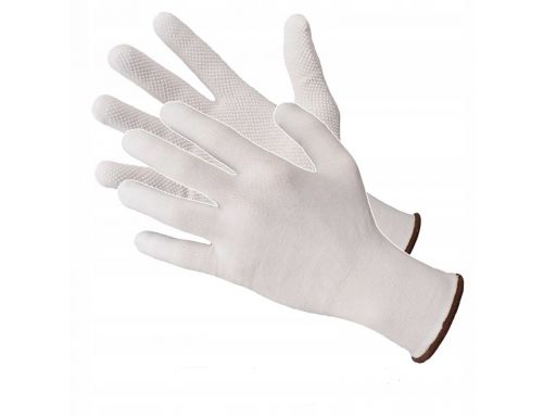 Rękawice bawełniane białe nakrapiane rmicrobi+ 9