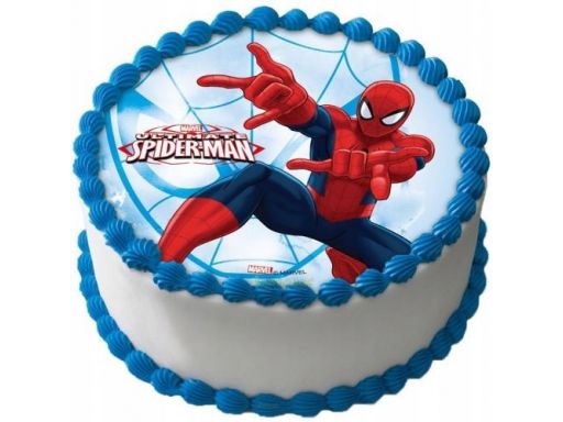 Bardzo gruby opłatek na tort spiderman duży 20 cm