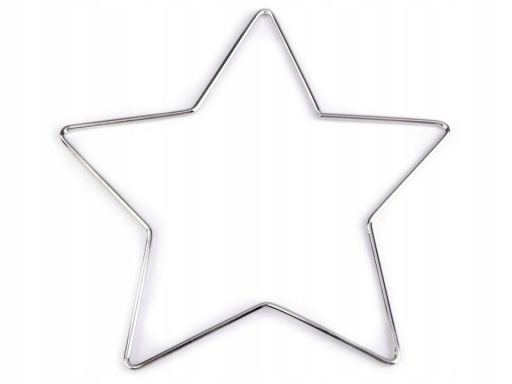 Obręcz metalowa srebrna 20 cm gwiazda