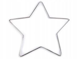 Obręcz metalowa srebrna 20 cm gwiazda