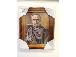 Portret józef piłsudski unikat płótno grawer