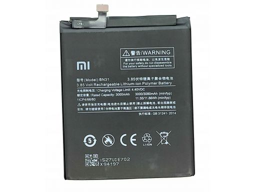 Oryg bateria xiaomi redmi note 5a/a1 bn31 swieżyna
