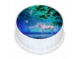 Bardzo gruby opłatek na tort koń jednorożec 20 cm