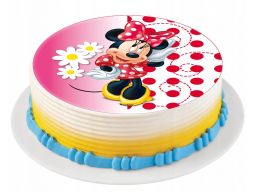 Bardzo gruby opłatek na tort myszka minnie 20 cm