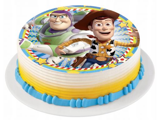 Bardzo gruby opłatek na tort toy story duży 20 cm