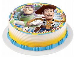 Bardzo gruby opłatek na tort toy story duży 20 cm