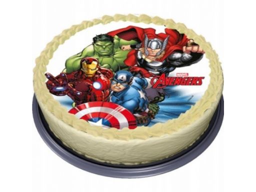 B.gruby opłatek na tort avengers hulk america 20cm