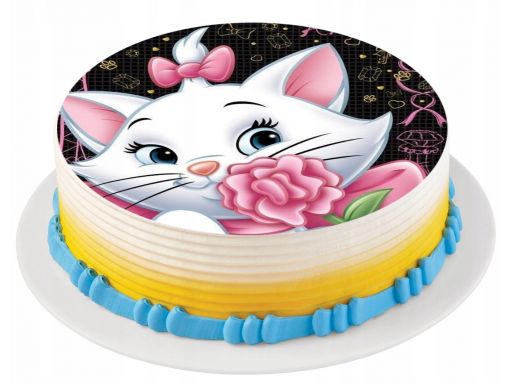 Bardzo gruby opłatek na tort kot kotek marie 20 cm