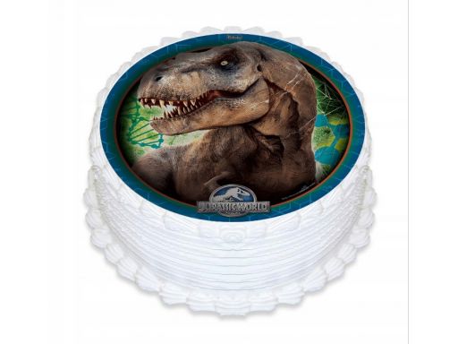 Bardzo gruby opłatek na tort dinozaur duży 20 cm