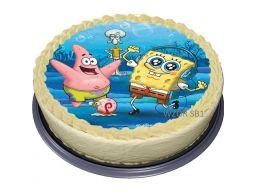 Bardzo gruby opłatek na tort spongebob 19 cm
