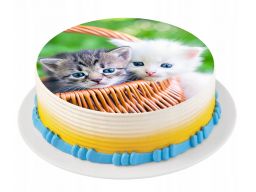 Bardzo gruby opłatek na tort kot / kotek duży 20cm