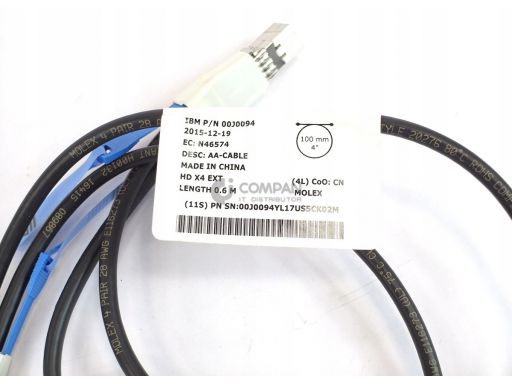 Ibm mini sas hd to mini sas hd cable 0.6m 00j0094