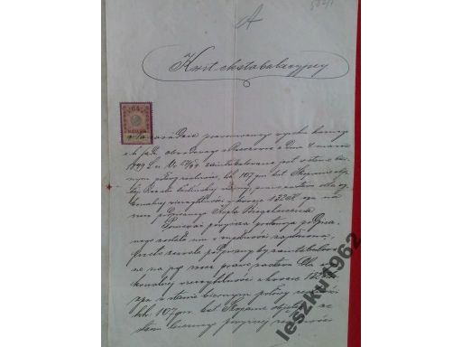 Kwit - c.k. sąd powiatowy w tarnobrzegu - 1901 rok
