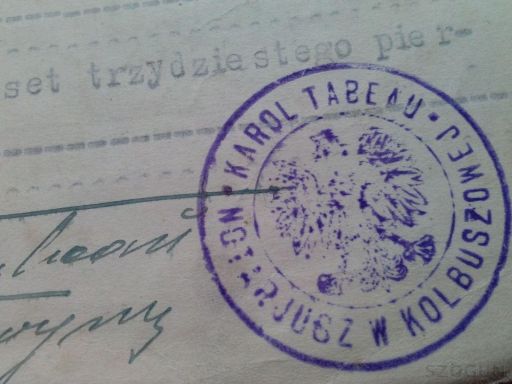 Kontrakt kupna i sprzedaży - kolbuszowa 1931 rok