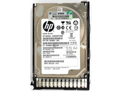 Hp 600gb 10k 6g 2.5 sff sas hot-swap 653957-|001