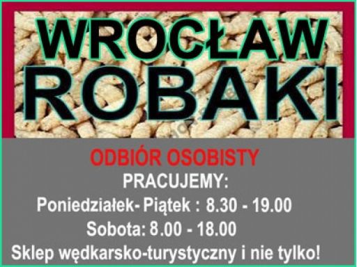 Robaki świeże 6 dni w tygodniu wrocław zaprasza!