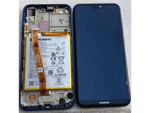 100% oryg lcd+ramka+bat huawei p20 lite kolor wada