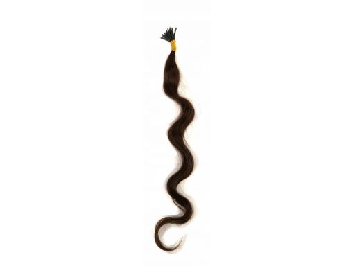 Włosy naturalne falowane pasemka brąz 50cm 5x12g