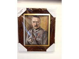 Portret józef piłsudski unikat płótno grawer