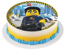 Bardzo gruby opłatek na tort lego city policja