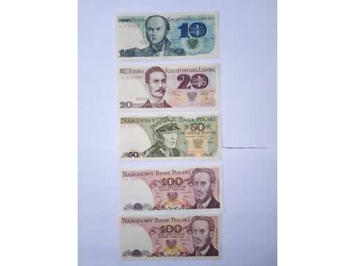 Banknoty z prl - 10, 20, 50, 100 zł - bez obiegu