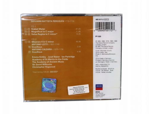 Musica sacra pergolesi stabat mater miserere cd