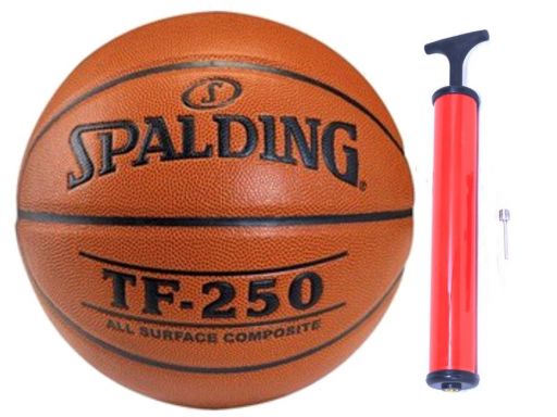 Spalding tf250 6 piłka do koszykówki skóra +pompka