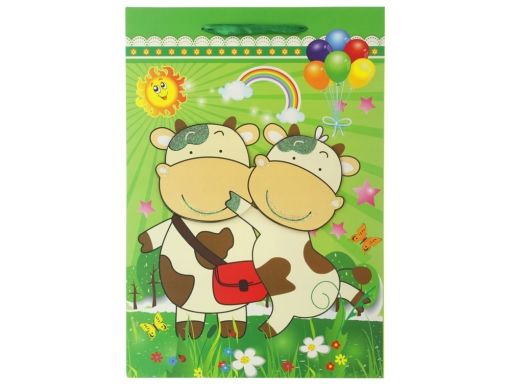 Torebka ozdobna 3d pionowa zoo 30x12x43 cm