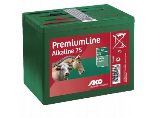 Bateria alkaliczna elektryzatora 9 v 75 ah