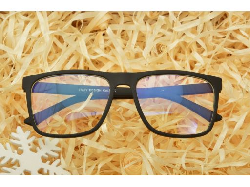 Okulary nerdy z filtrem niebieskim uniseks zerówki