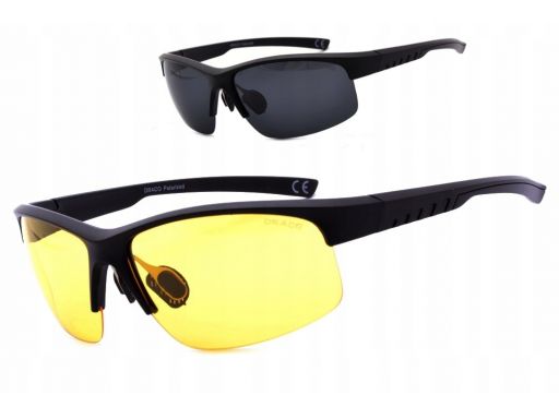 Polaryzacyjne okulary czarne i żółte na rower