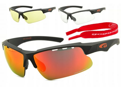 Okulary z wymiennymi szybami + pasek goggle t579-1