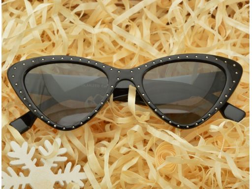 Czarne damskie okulary polaryzacyjne kocie oczy