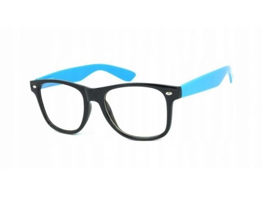 Okulary nerdy zerówki uv 400 zielone + etui