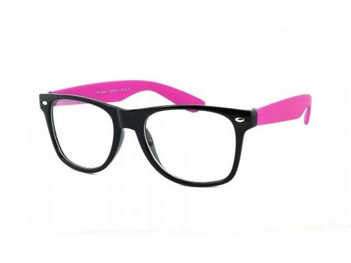 Okulary nerdy zerówki uv 400 zielone + etui