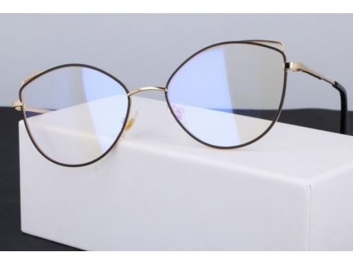 Okulary zerówki damskie kocie oczy z antyrefleksem