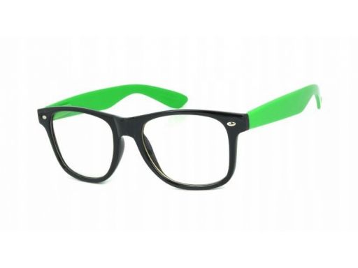Okulary nerdy zerówki pomarańczowe kujonki + etui