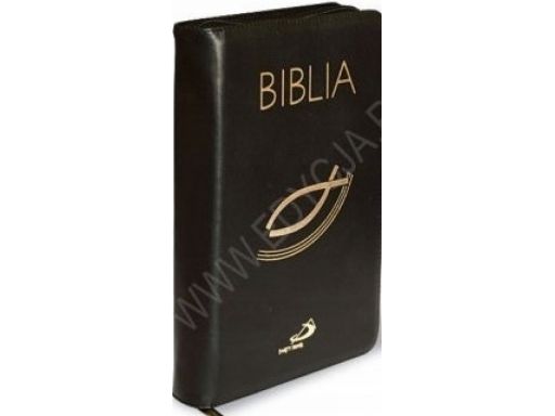 Biblia oprawa skóra naturalna+suwak ecru pismo św