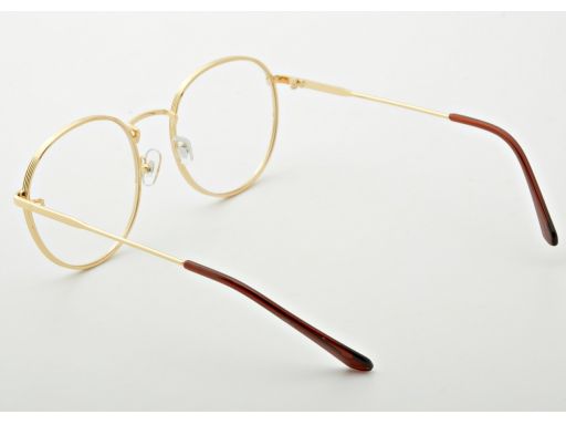 Lenonki okulary zerówki złote z antyrefleksem