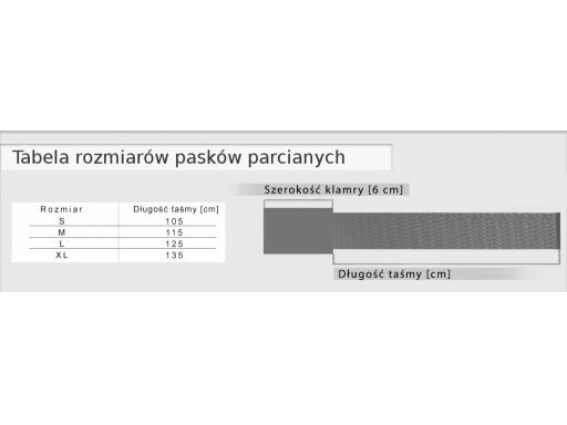 Pasek parciany parciak stylion pudełko klamra