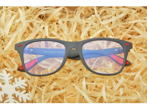 Okulary nerdy z filtrem niebieskim uniseks zerówki