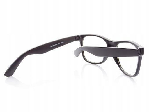 Okulary uv 400 zerówki nerdy czarne matowe unise