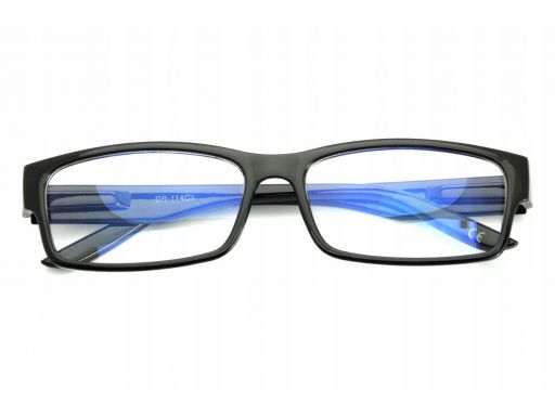 Okulary antyrefleks zerówki nerdy prostokątne