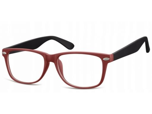 Zerówki okulary oprawki damskie męskie nerdy bordo